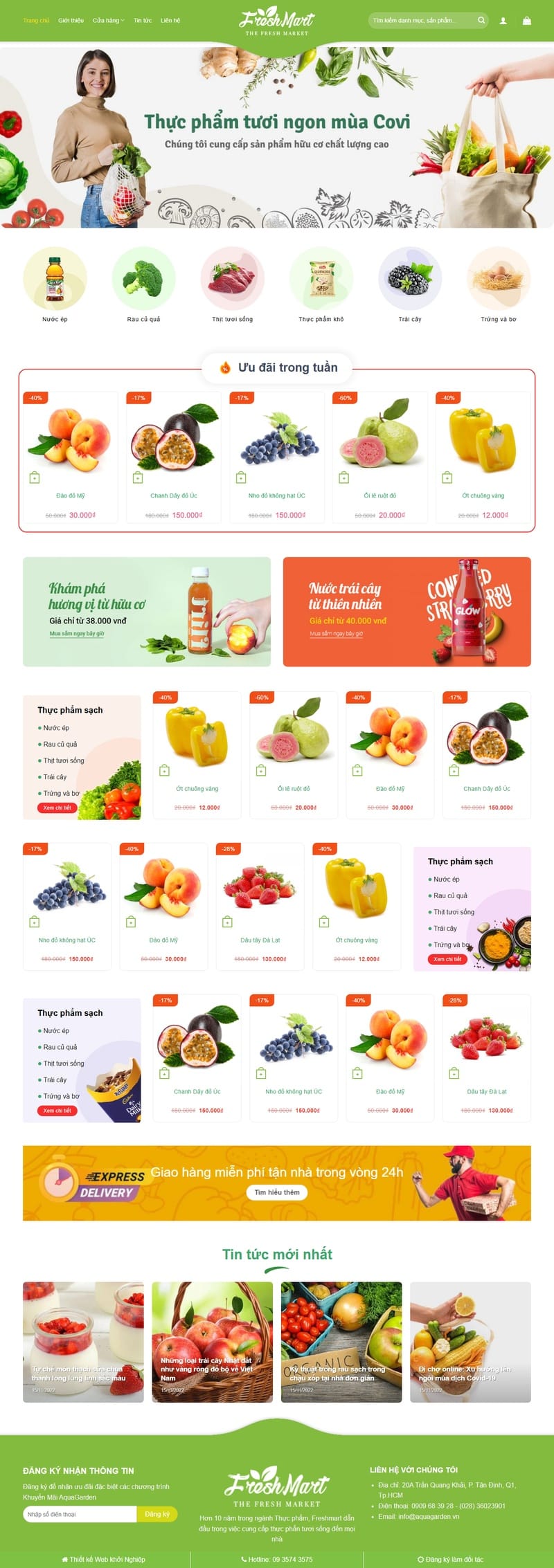 Theme wordpress thực phẩm sạch 01