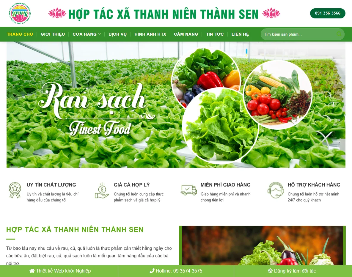 Giao diện Theme WordPress thực phẩm sạch 08