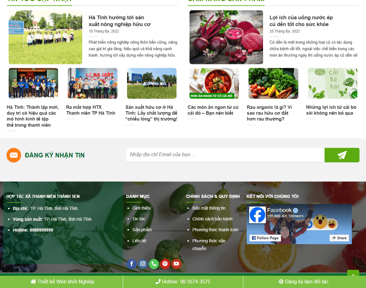 Panel quản trị Theme WordPress thực phẩm sạch 08