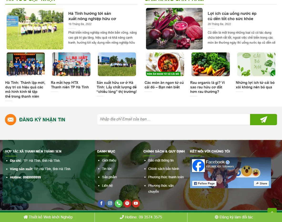 Panel quản trị Theme WordPress thực phẩm sạch 08