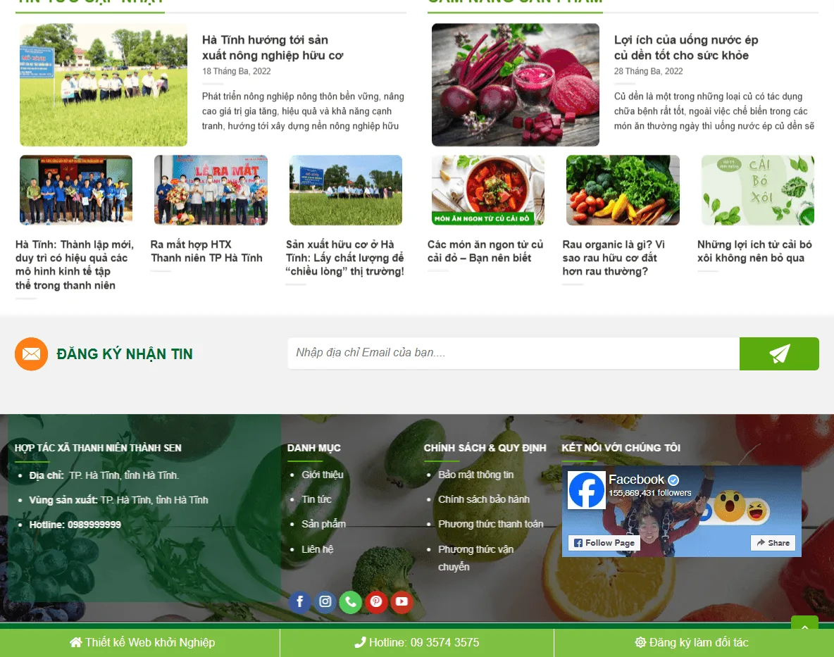 Panel quản trị Theme WordPress thực phẩm sạch 08