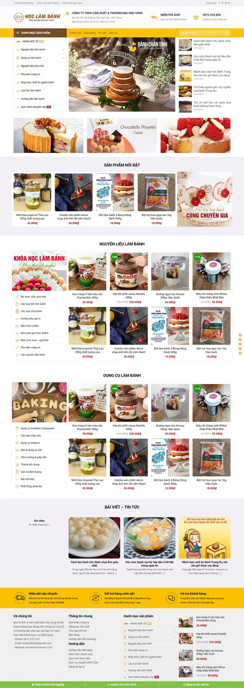 Theme wordpress tiệm bánh ngọt