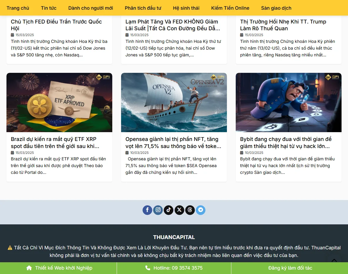 Tính năng Theme WordPress crypto
