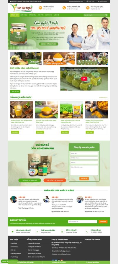 Theme wordpress tinh bột nghệ 01