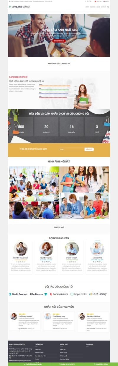 Theme wordpress trung tâm anh ngữ