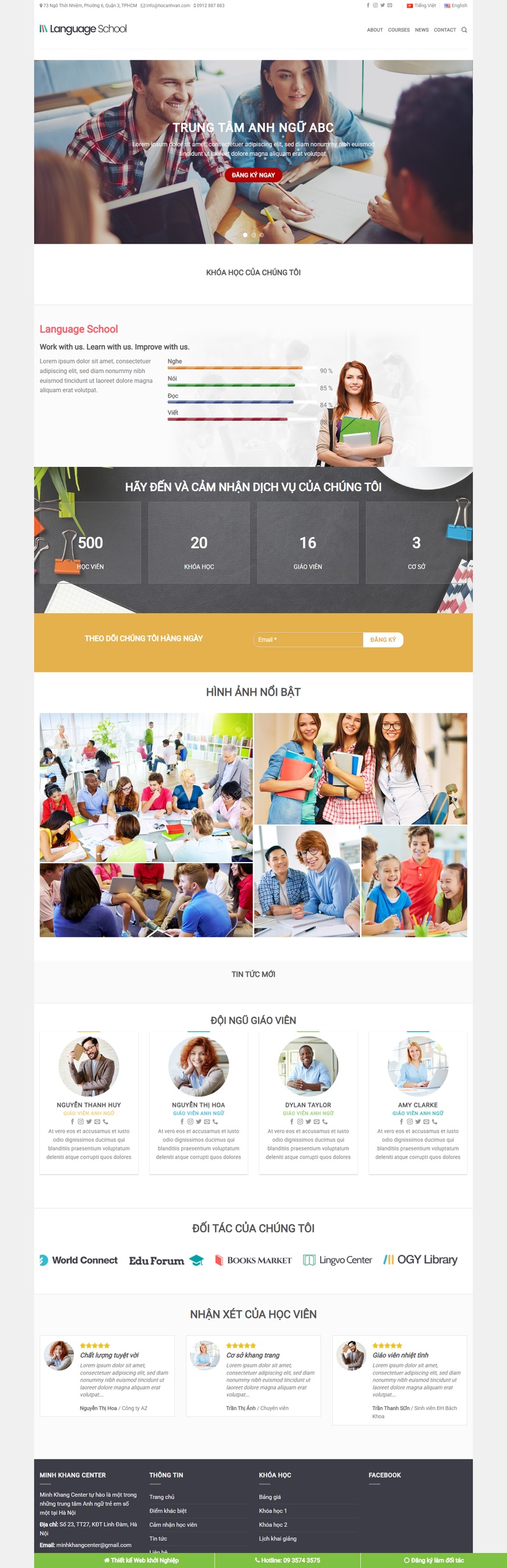 Theme wordpress trung tâm anh ngữ
