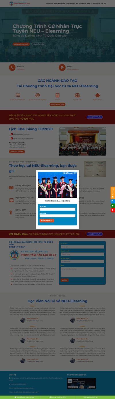 Theme wordpress trung tâm đào tạo