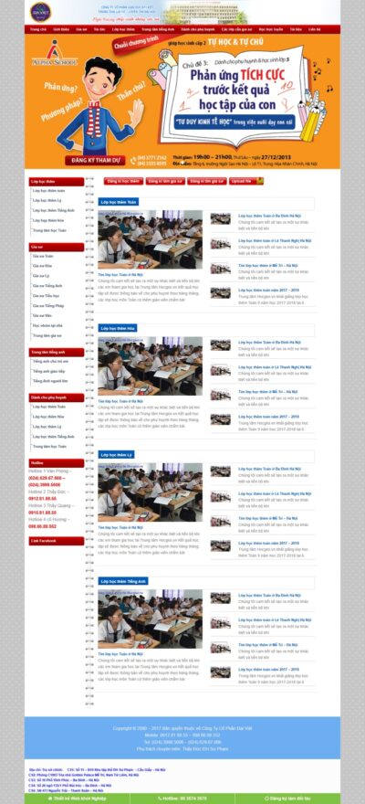Theme wordpress trung tâm gia sư