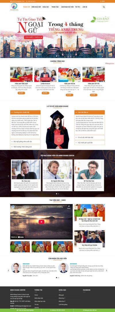 Theme wordpress trung tâm tiếng anh