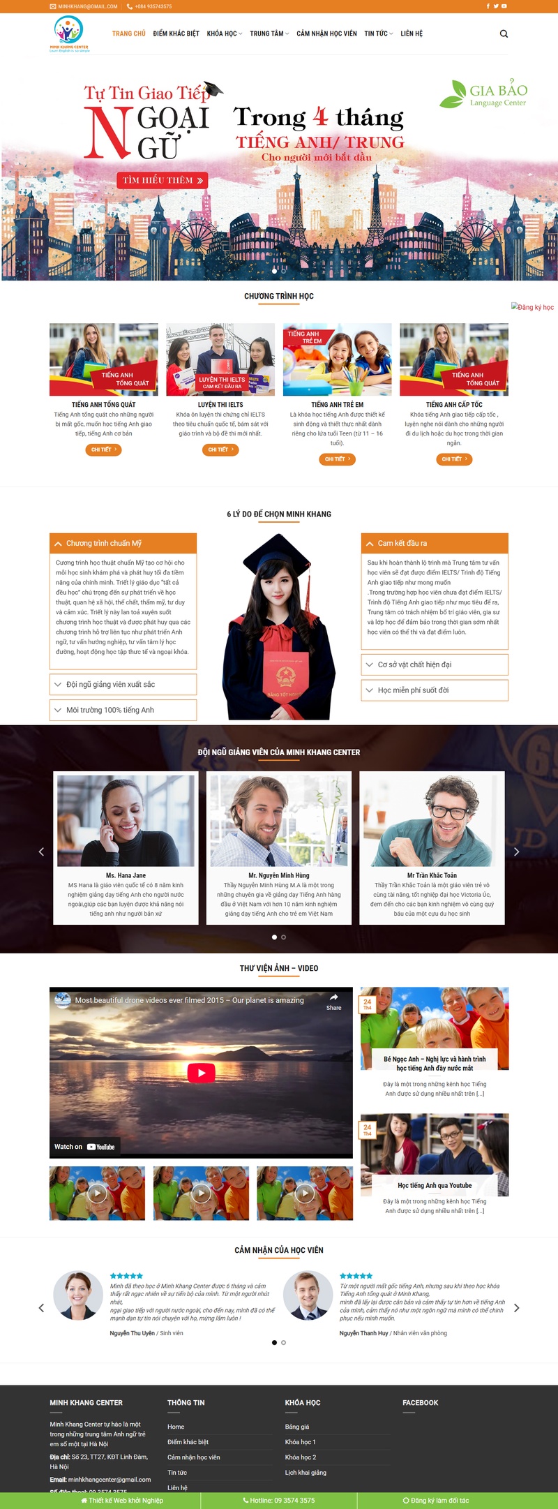 Theme wordpress trung tâm tiếng anh