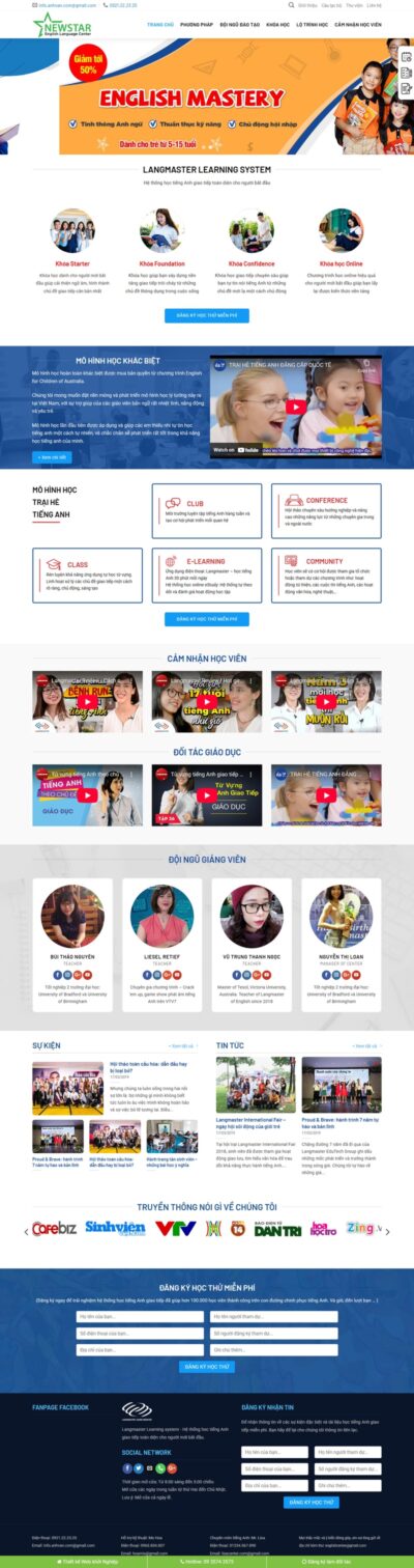 Theme wordpress trung tâm tiếng anh