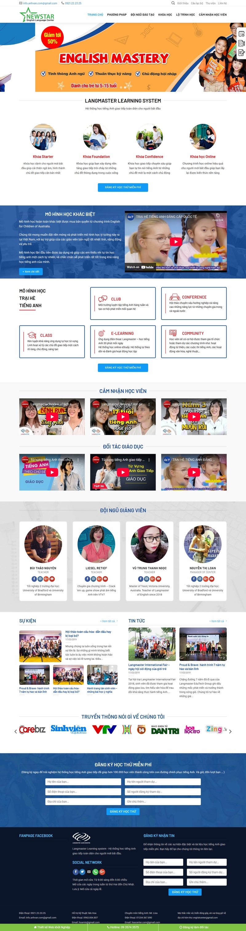 Theme wordpress trung tâm tiếng anh