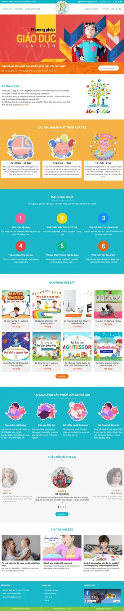 Theme wordpress trung tâm tiếng Anh cho bé