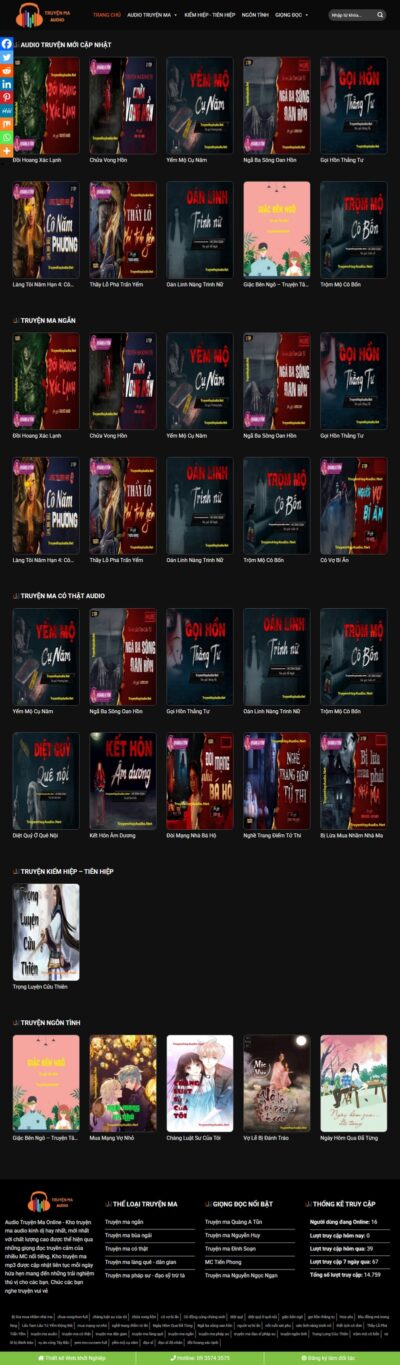 Theme wordpress truyện ma audio