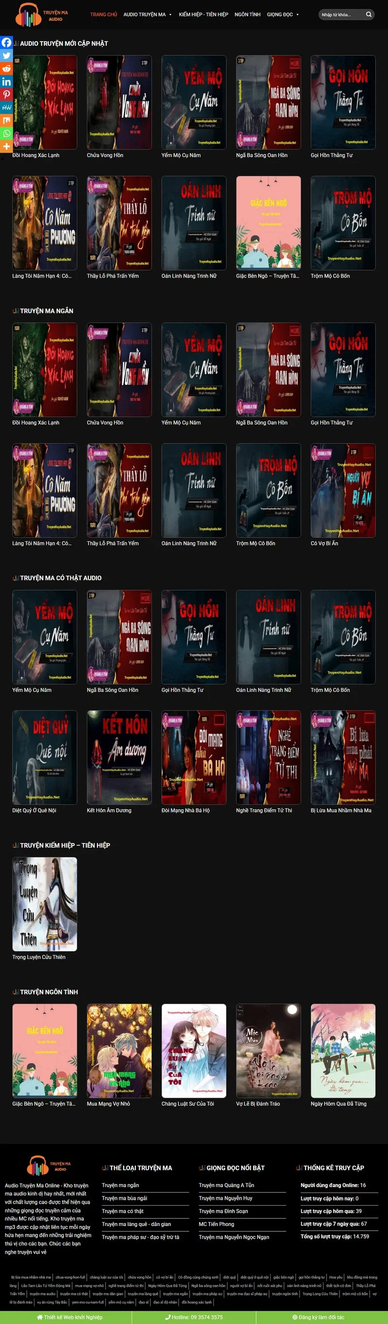 Theme wordpress truyện ma audio