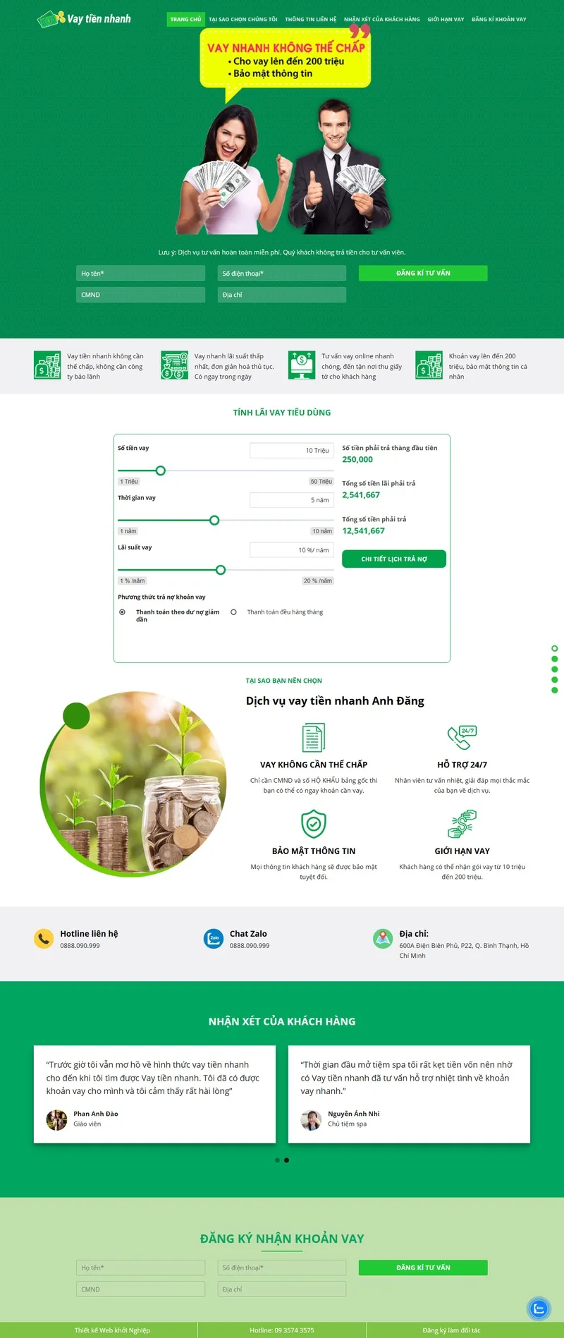 Theme wordpress vay tiền nhanh