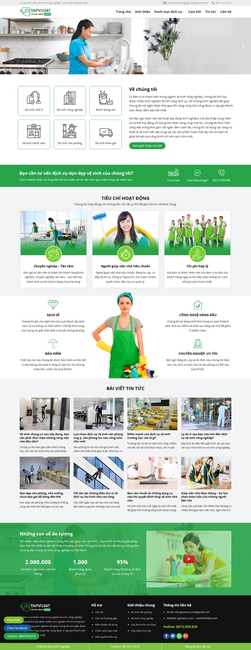 Theme wordpress vệ sinh công nghiệp