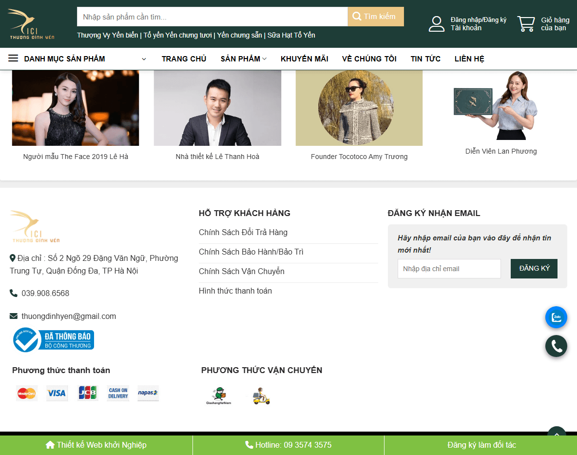Giao diện responsive Theme WordPress Yến Sào 04