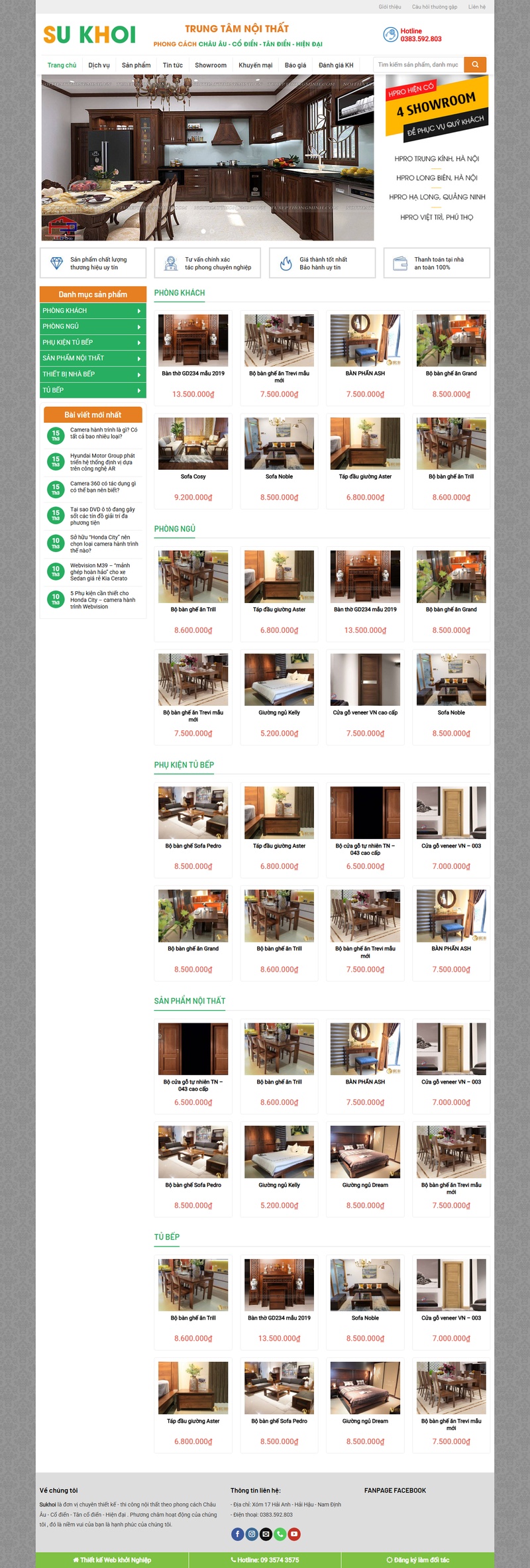 Themes wordpress bán tủ bếp