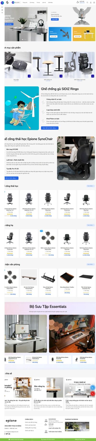 Theme wordpress bán ghế công thái học