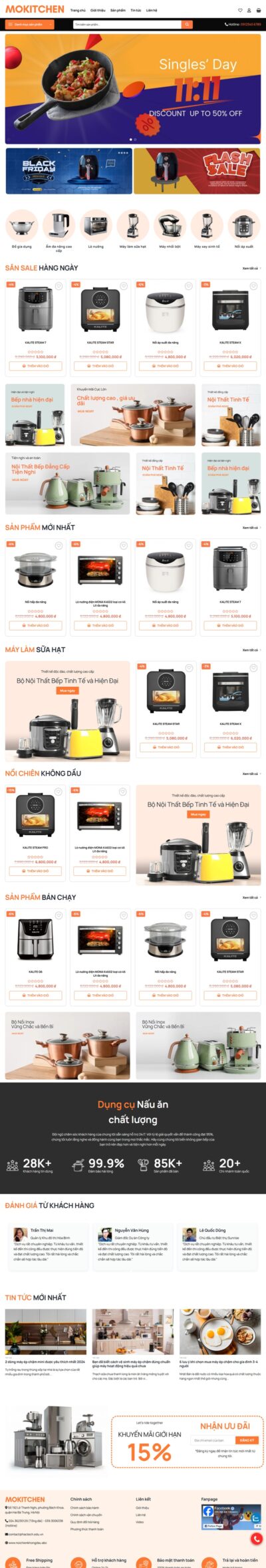 Theme wordpress bán nồi chiên không dầu