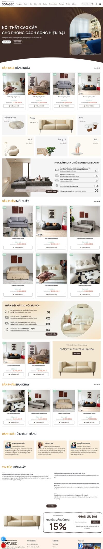Theme wordpress bán sofa bed