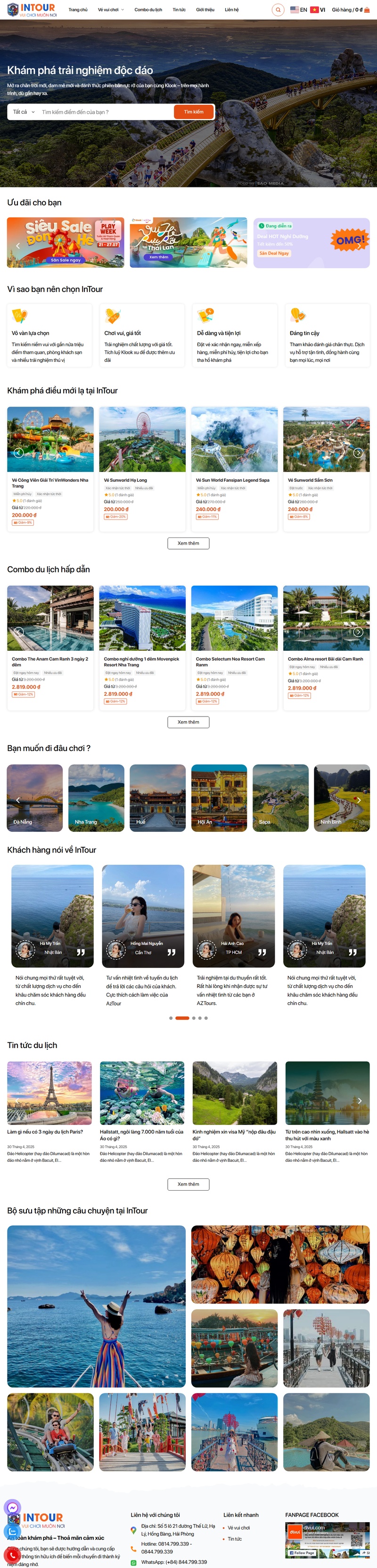 Theme wordpress du lịch , đặt vé tham quan - mẫu 29