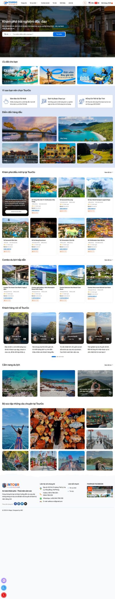 Theme wordpress du lịch , đặt vé tham quan - mẫu 30