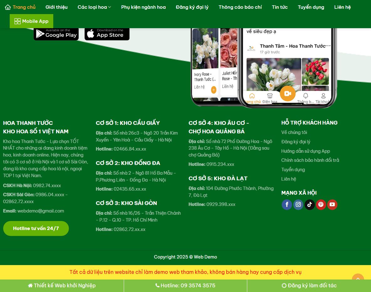 Tính năng Theme wordpress hoa tươi 03