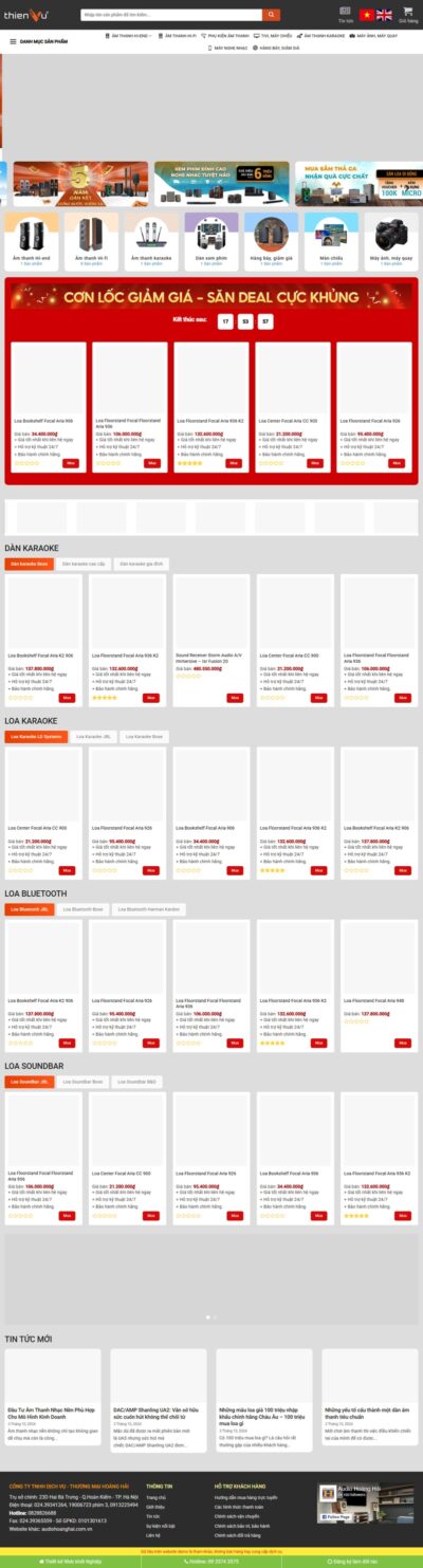 Theme wordpress bán sản phẩm audio âm thanh 01