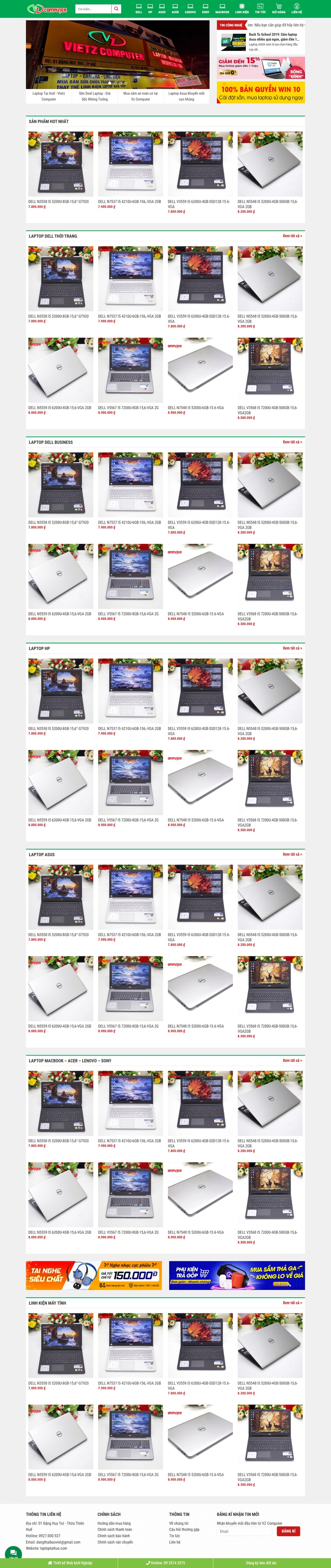 Theme wordpress Flatsome bán laptop 01