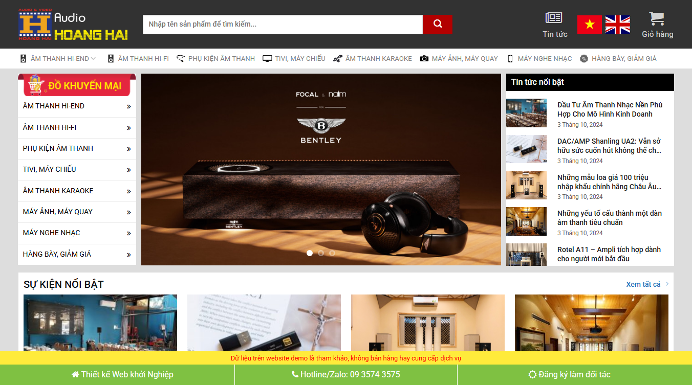 Theme WordPress bán sản phẩm audio âm thanh - giao diện cửa hàng