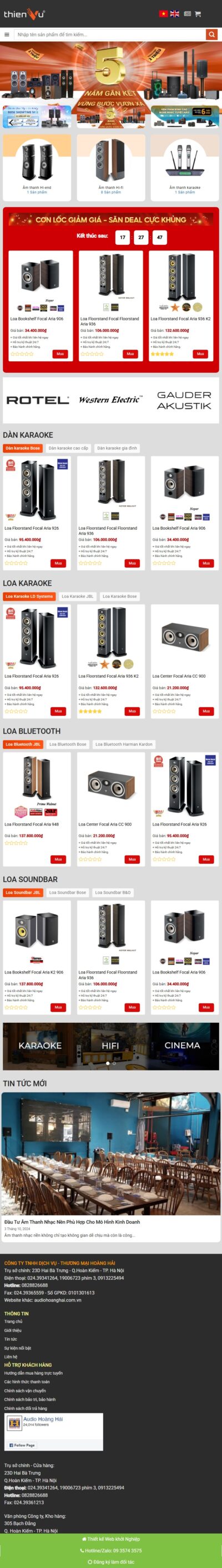 Theme wordpress bán sản phẩm audio âm thanh 01