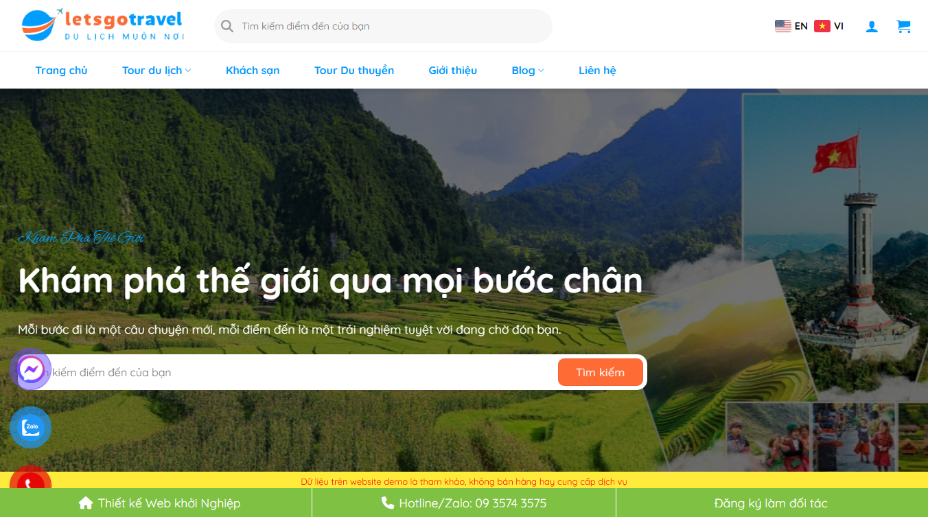 Giao diện Theme WordPress Du Lịch 33