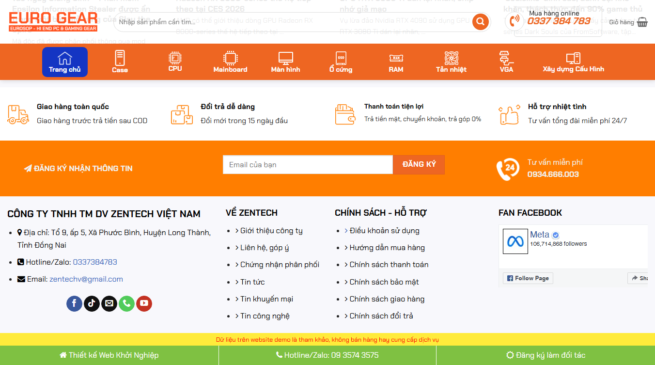 Theme WordPress bán máy tính 09 - Chi tiết chức năng và tính năng