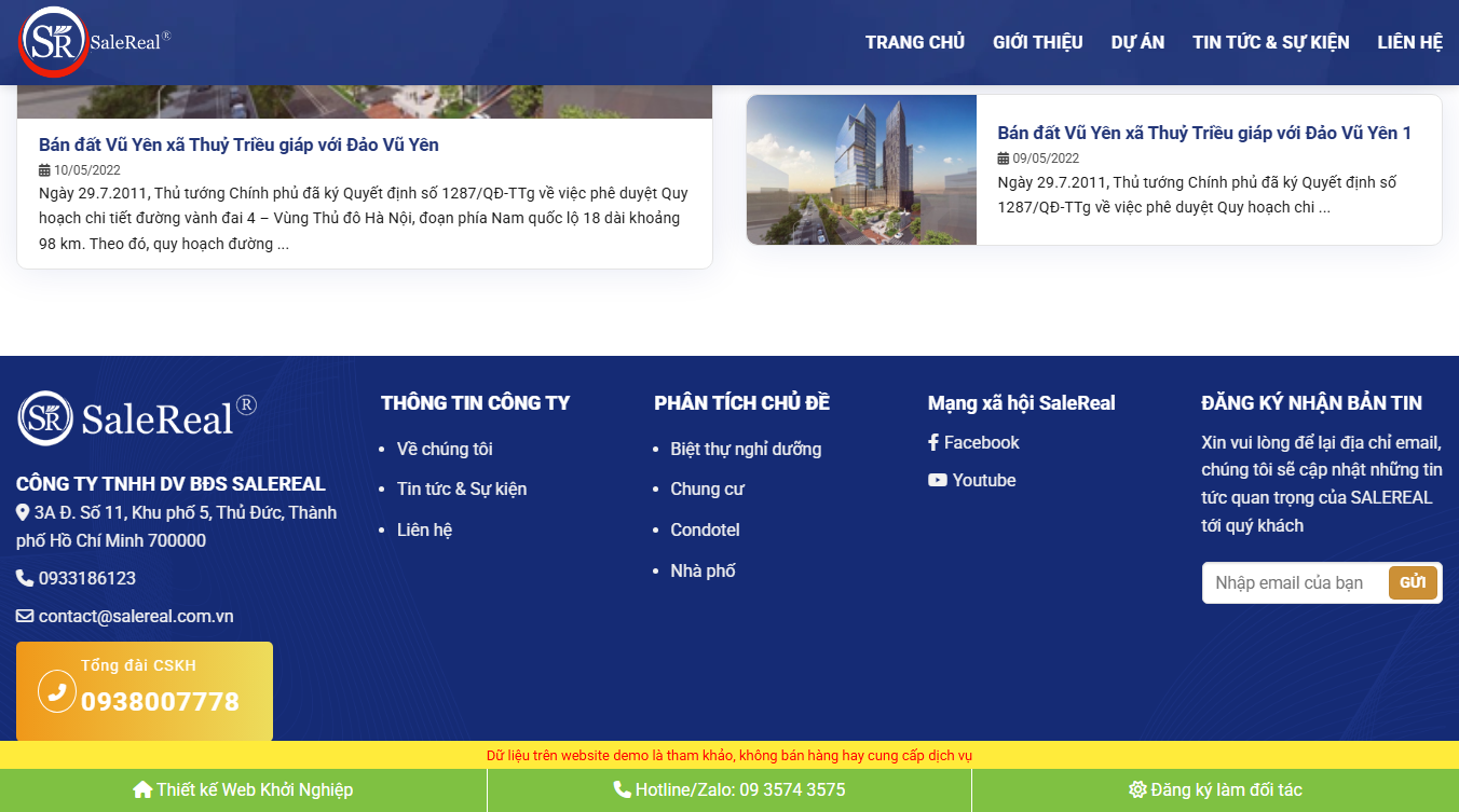 Theme wordpress bất động 073 giao diện cuối trang