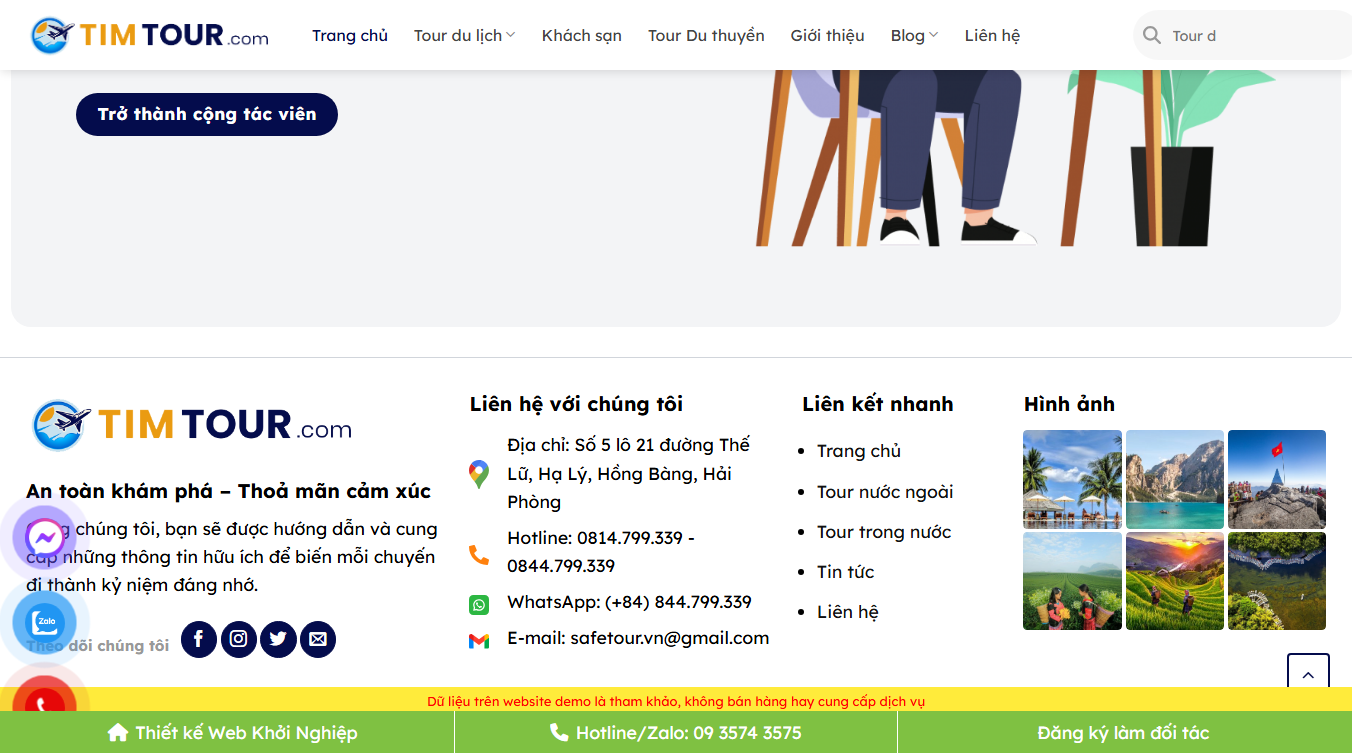 Theme wordpress du lịch 34 giao diện cuối trang