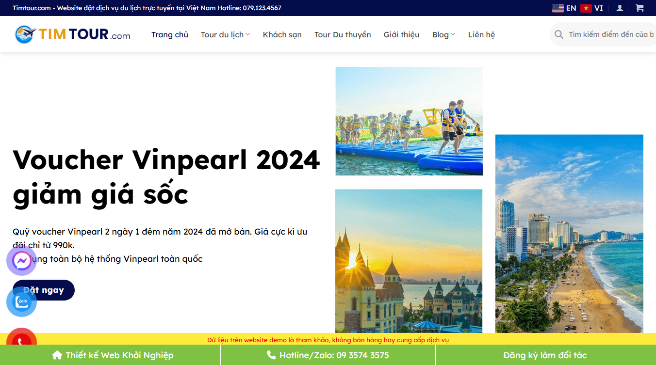 Theme wordpress du lịch 34 giao diện đầu trang