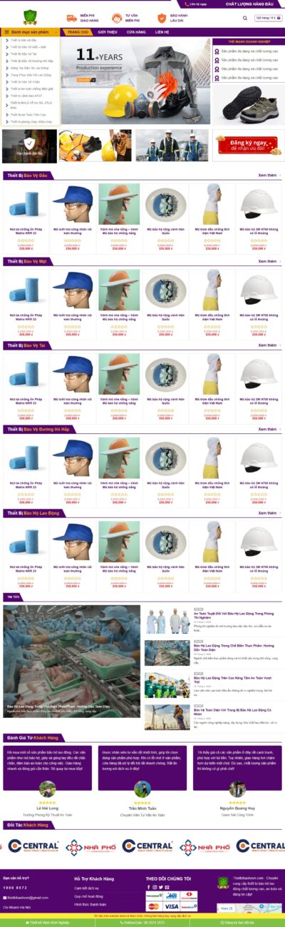 Theme wordpress thiết bị bảo hộ