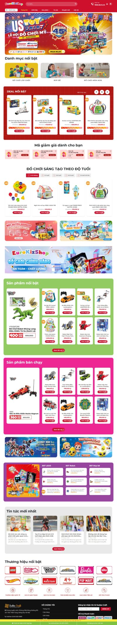 Theme wordpress bán đồ chơi trẻ em 01