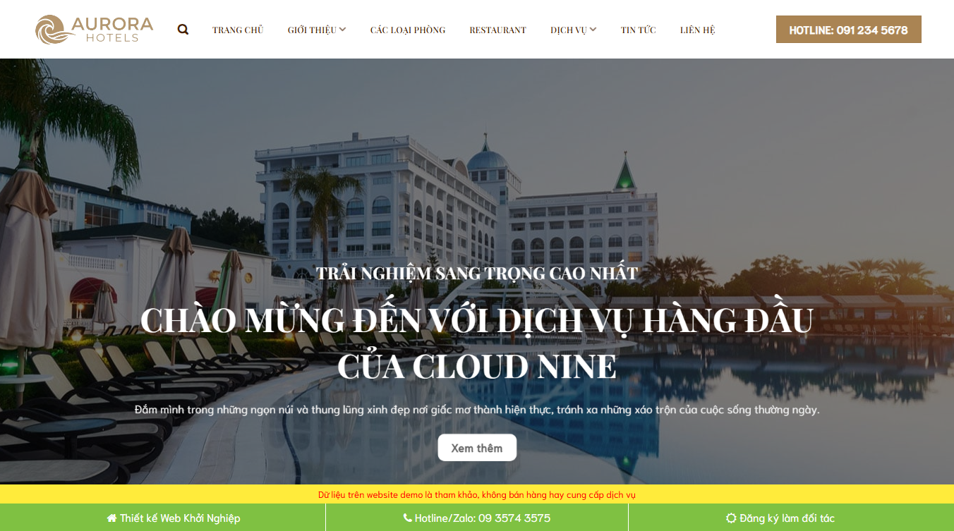 Theme wordpress khách sạn hotel 05 - giao diện đẹp mắt