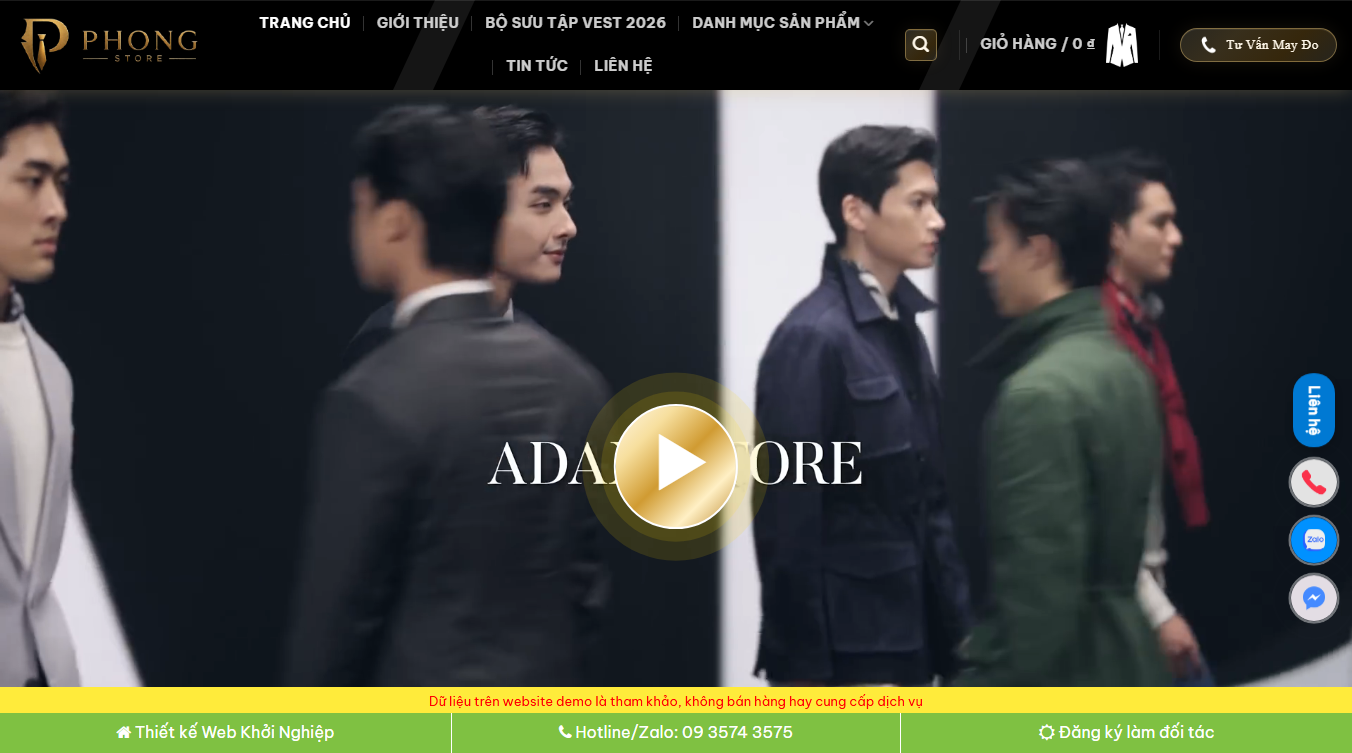 Theme WordPress bán áo vest nam mẫu mới 2026