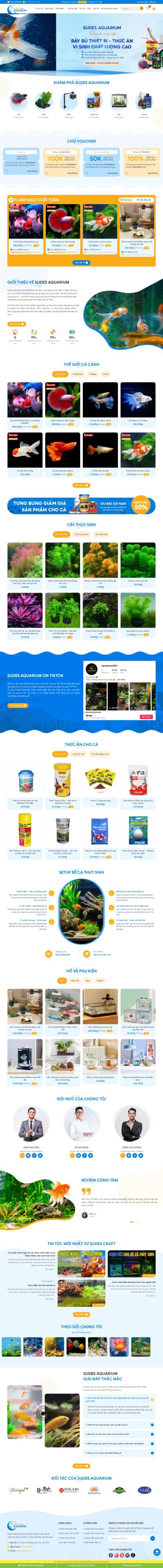 Theme wordpress bán cá cảnh, phụ kiện hồ cá 02