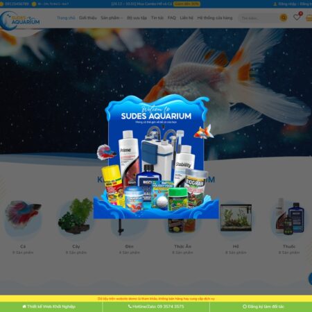 Theme wordpress bán cá cảnh, phụ kiện hồ cá 02
