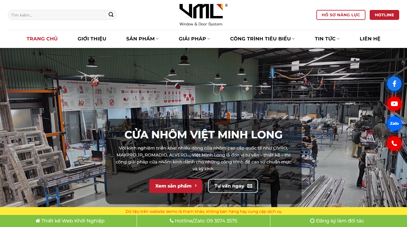 Theme WordPress bán cửa nhôm 03 - Giao diện cửa hàng nhôm chuyên nghiệp