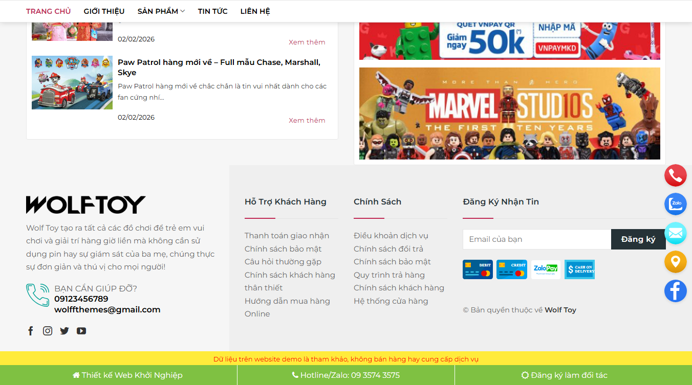 Theme WordPress bán đồ chơi 02 - Tính năng và ưu điểm