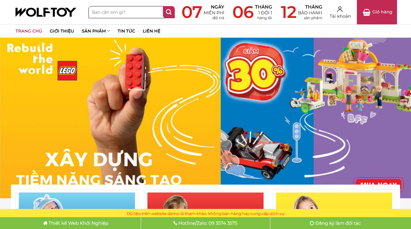 Theme WordPress bán đồ chơi 02 - Giao diện web mẫu