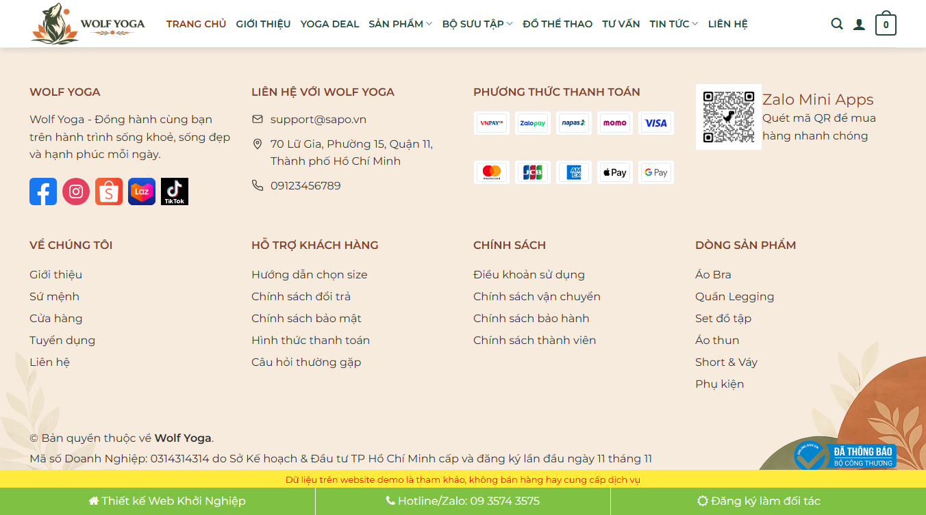 Theme WordPress bán đồ yoga - Công cụ quản lý bán hàng
