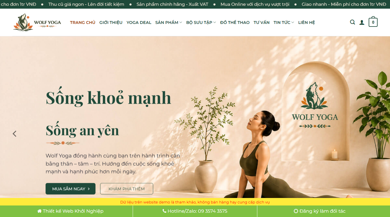 Theme WordPress bán đồ yoga - Giao diện hiện đại