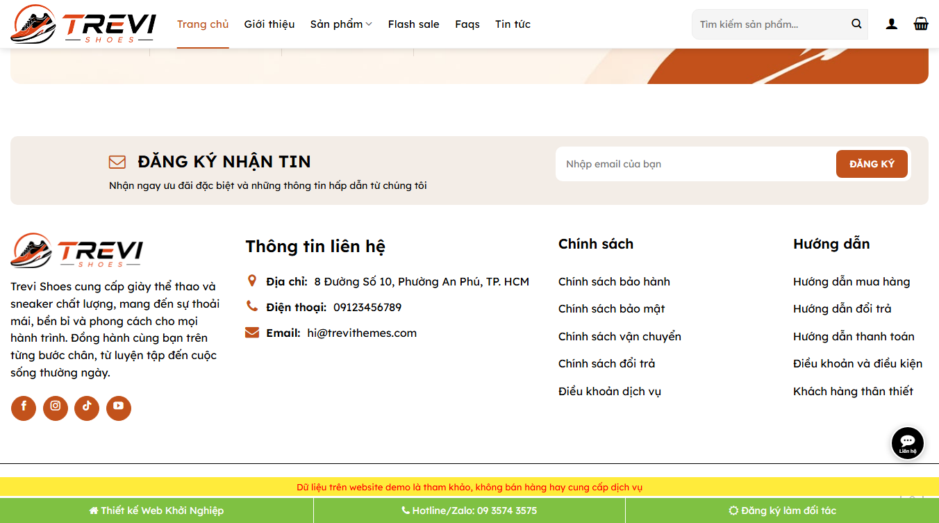 Theme WordPress bán giày thể thao 03 - Công cụ quản lý cửa hàng